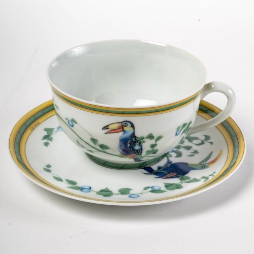 Hermes Maison - Coffee Tea Set Toucans Limoges Porcelain 18 Pieces - silverware & tableware Style 50