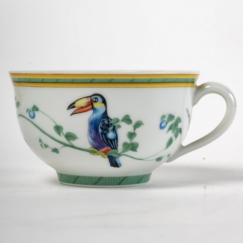 Hermes Maison - Coffee Tea Set Toucans Limoges Porcelain 18 Pieces - 