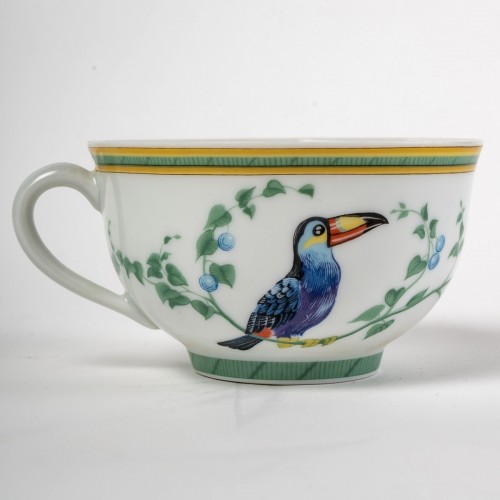 Années 50-60 - Hermès Maison - Service à café-thé "Toucans" en porcelaine de limoges