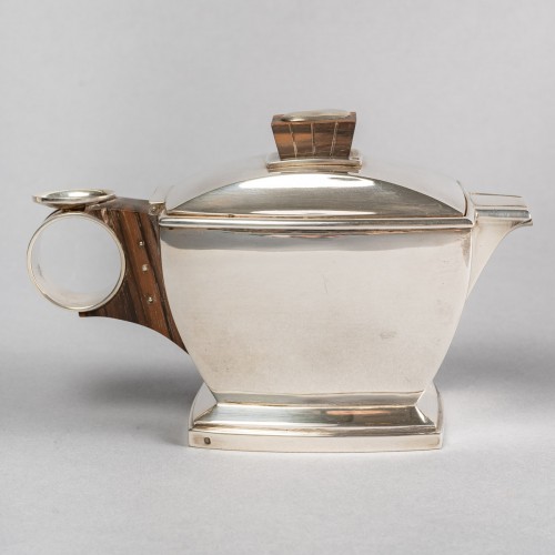 1920 Boin Taburet - Tea And Coffee Egoiste Set In Sterling Silver Macassar - Art Déco