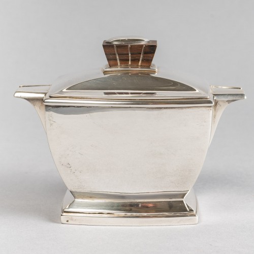 Antiquités - 1920 Boin Taburet - Tea And Coffee Egoiste Set In Sterling Silver Macassar
