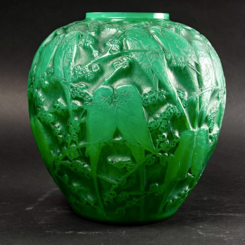 Antiquités - 1919 René Lalique - Vase Perruches