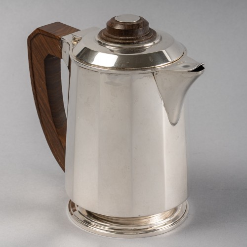 1925 Puiforcat - Tea And Coffee Service In Sterling Silver And Rosewood - 