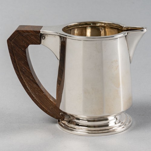 Art Déco - 1925 Puiforcat - Tea And Coffee Service In Sterling Silver And Rosewood