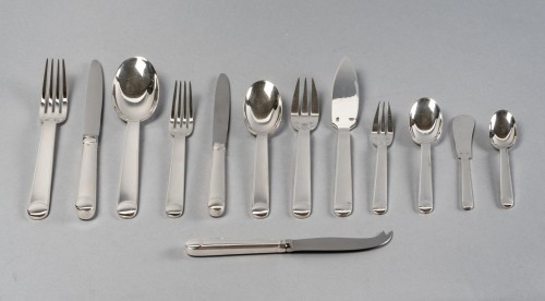 Antiquités - Jean Puiforcat Cutlery Flatware Set Normandie Plated Silver 73 Pcs