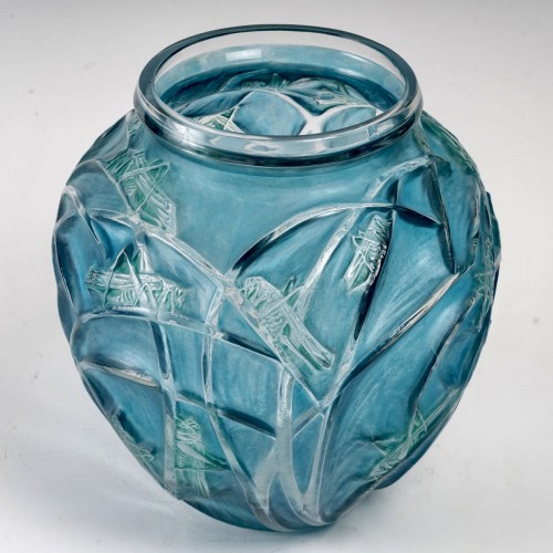 1912 René Lalique - Vase Sauterelles - Verrerie, Cristallerie Style Art nouveau