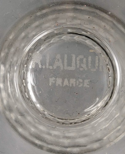 1930 René Lalique Set Of 10 Bourgueil Wine Glasses - Glass & Crystal Style Art Déco