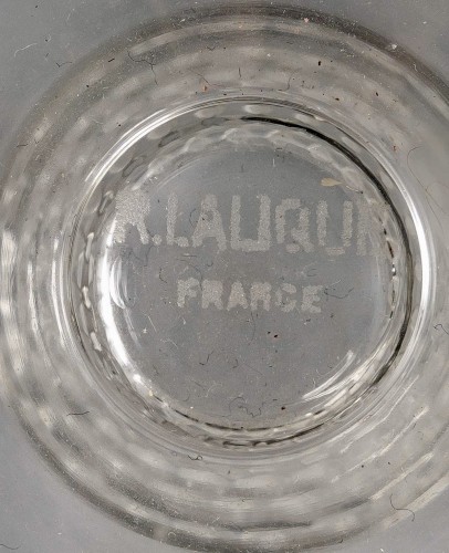1930 René Lalique - Suite   10 verres à vin Bourgueil - Verrerie, Cristallerie Style Art Déco
