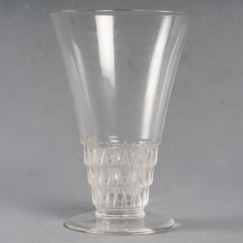 20th century - 1930 René Lalique Set Of 10 Bourgueil Wine Glasses