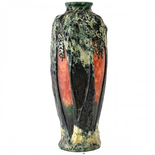 XXe siècle - 1900 Daum Nancy - Vase à décor d’arbres et village