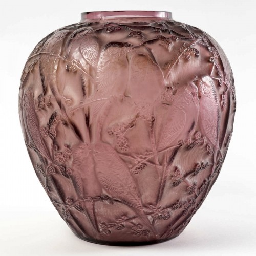 Antiquités - 1919 René Lalique - Vase Perruches