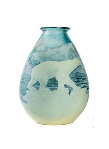 1925 Emile Gallé - Ours Polaires  Vase