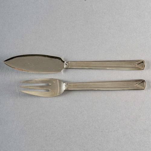 Puiforcat Cutlery Flatware Set Aphea Solid Sterling Silver In Box 110 Pces - 