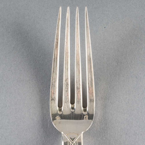 Puiforcat Cutlery Flatware Set Aphea Solid Sterling Silver In Box 110 Pces - Art Déco