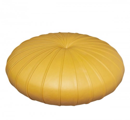 Monica Förster - Poltrona Frau - Large Round Ottoman Pouf Esedra Leather