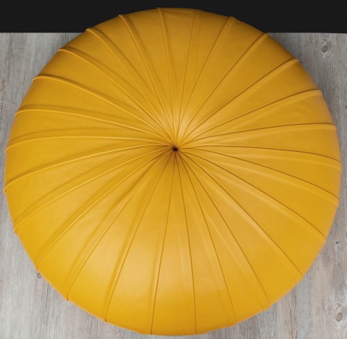 Monica Förster - Poltrona Frau - Large Round Ottoman Pouf Esedra Leather - Seating Style 50