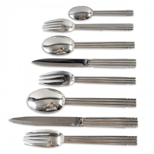 Puiforcat Cutlery Flatware Set Nantes Plated Silver For 8 People 64 Pieces