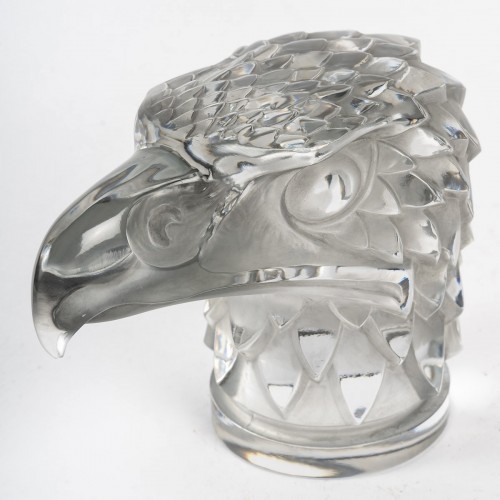 1928 René Lalique - Car Mascot Hood Ornament Tete d&#039;Aigle - Glass & Crystal Style Art Déco