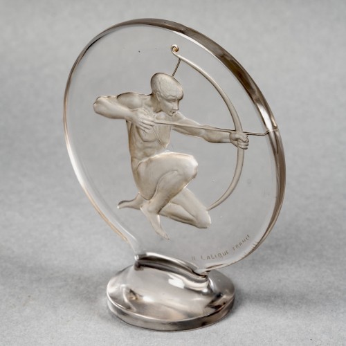 1926 René Lalique - Car Mascot Hood Ornament Archer - Glass & Crystal Style Art Déco