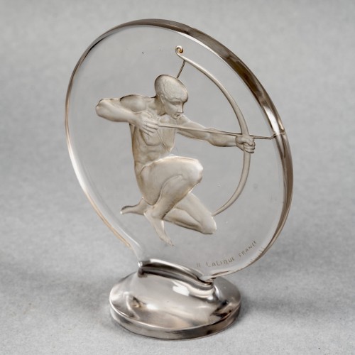 1926 René Lalique - Mascotte automobile Archer - Verrerie, Cristallerie Style Art Déco