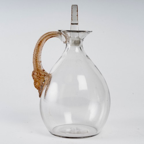 1923 René Lalique - Carafe Satyre Pour Cusenier - Verrerie, Cristallerie Style Art Déco