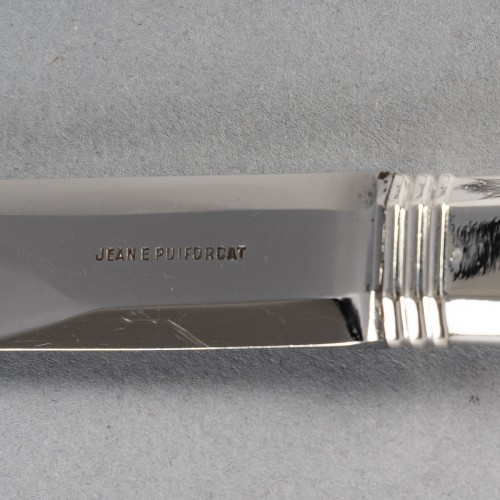 1924 Jean Puiforcat Cutlery Flatware Set Bayonne Sterling Silver 64 Pieces - Antique Silver Style Art Déco