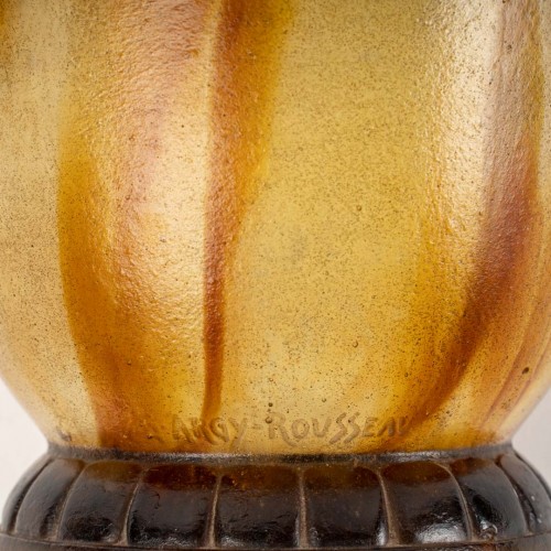 XXe siècle - 1929 Gabriel Argy-rousseau - Coupe Vase Caméléons en frise