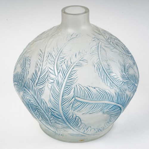 1920 René Lalique - Vase Plumes - Verrerie, Cristallerie Style Art Déco