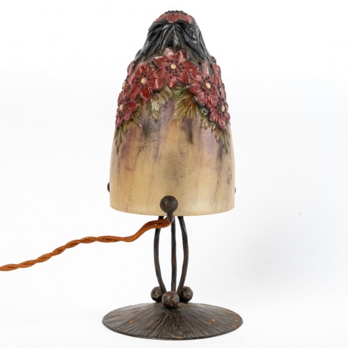 1927 Gabriel Argy Rousseau Nightlamp Anemones des Bois - Glass & Crystal Style Art Déco