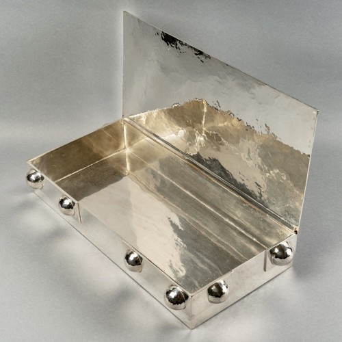 Jean Desprès (1889-1980) - Box Modernist Hammered Silver Metal - 