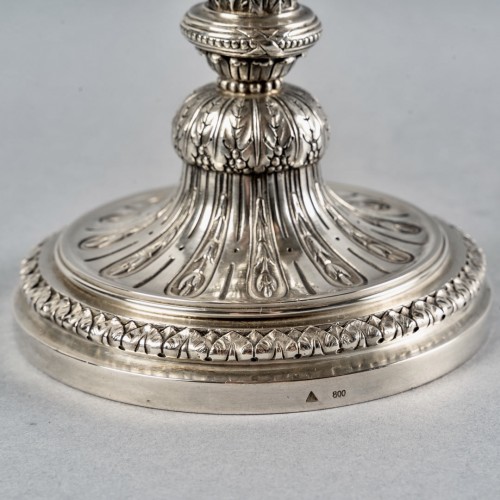 Antiquités - 1890 Wolfers - Pair Of Five-light Candelabra Candlesticks Sterling Silver