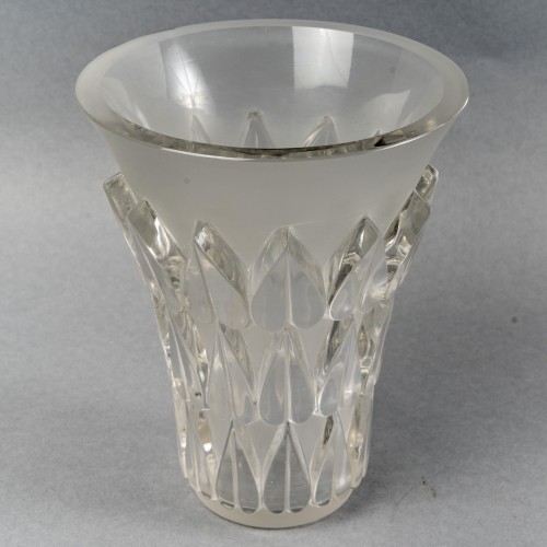 1934 René Lalique - Vase Feuilles - Verrerie, Cristallerie Style Art Déco