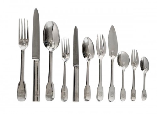 Puiforcat Cutlery Flatware Set Louvois &amp; Turenne Sterling Silver 162 Pieces