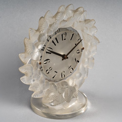 1931 René Lalique - Clock Roitelets Omega Mechanical Movement - 