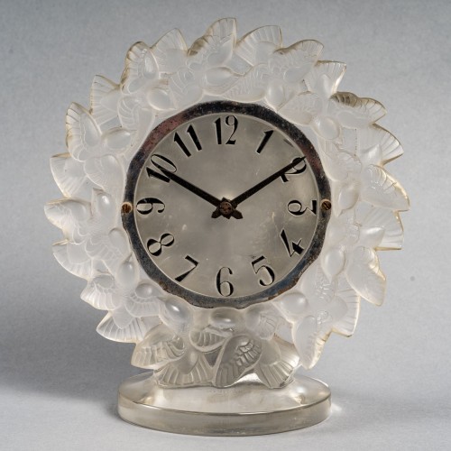 Antiquités - 1931 René Lalique - Clock Roitelets Omega Mechanical Movement