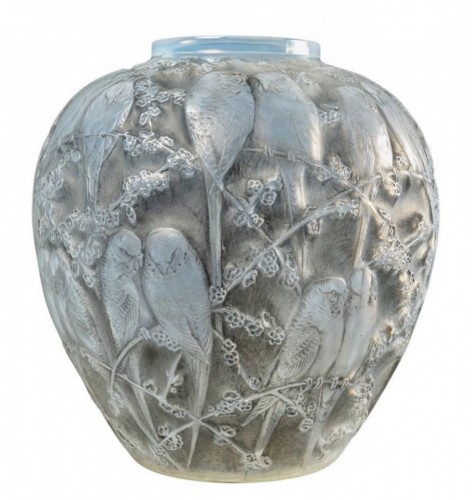 Art Déco - 1919 René Lalique - Vase Perruches