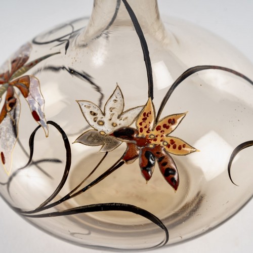 Emile Gallé - Vase Cristallerie VeLibellule Et Fleurs - BG Arts