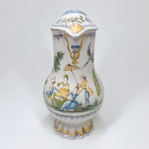 Louis XVI - Varages Pitcher decorated with  &quot;The marriage contract&quot; - Eighteenth cent
