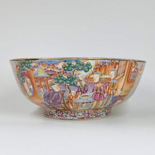 Bol à punch en porcelaine de la compagnies des Indes - Époque Qianlong 1736-1795 - Bils Céramiques