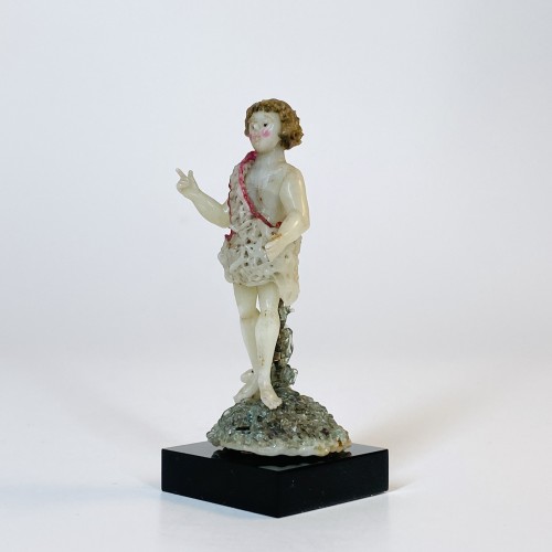 Religious Antiques  - Spun glass from Nevers - Saint John the Baptist - Eighteenth century