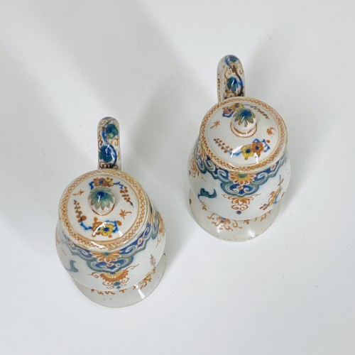 18th century - Pair of Delft earthenware mustard pots - Eighteenth century