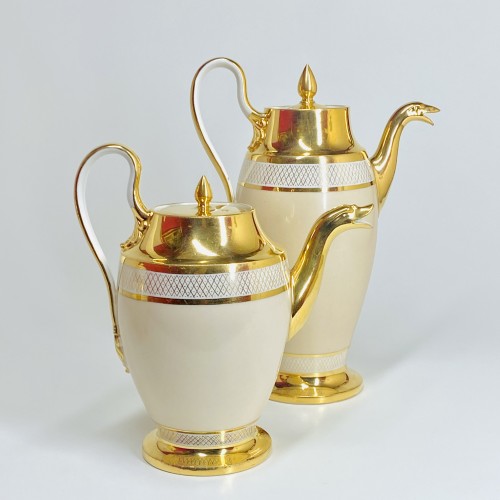 XIXe siècle - Service à café en porcelaine de Paris,  Manufacture de Dagoty vers 1815-20