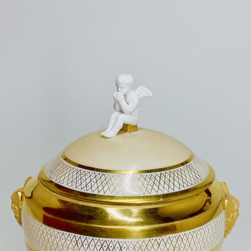 Antiquités - Service à café en porcelaine de Paris,  Manufacture de Dagoty vers 1815-20