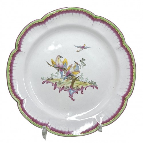 Aprey - Paire d'assiettes aux oiseaux - XVIIIe siècle - Céramiques, Porcelaines Style Louis XVI