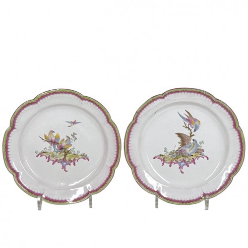 Aprey - Paire d'assiettes aux oiseaux - XVIIIe siècle - Bils Céramiques