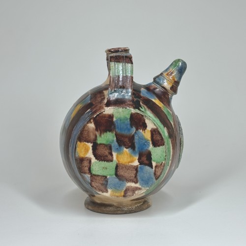 Porcelain & Faience  - Glazed earthenware barrel from Saintonge bearing the coat of arms of France