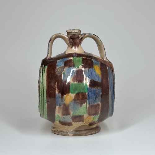 Glazed earthenware barrel from Saintonge bearing the coat of arms of France - 