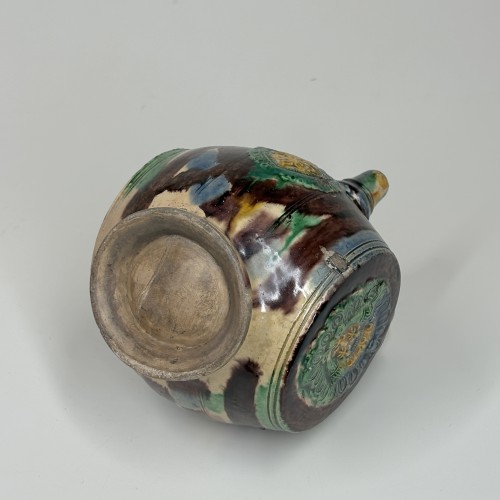 Antiquités - Glazed earthenware barrel from Saintonge bearing the coat of arms of France