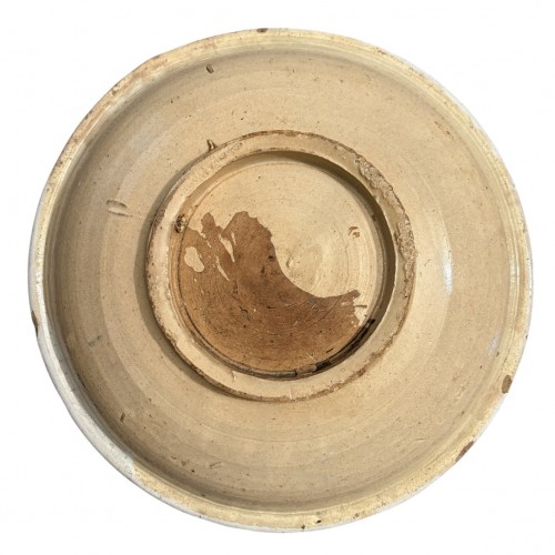 Porcelain & Faience  - Two earthenware dishes decorated with horsemen Northern France 18th century