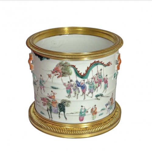 Rafraichîssoir en porcelaine de Chine - Monture signée Boin-Taburet  XIXe siècle - Arts d